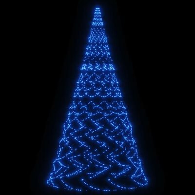 vidaXL Ziemassvētku egle karoga mastam, 3000 zilas LED, 800 cm