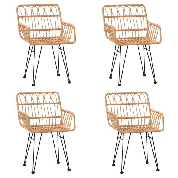 vidaXL 5-daļīgs dārza mēbeļu komplekts, PE rotangpalma