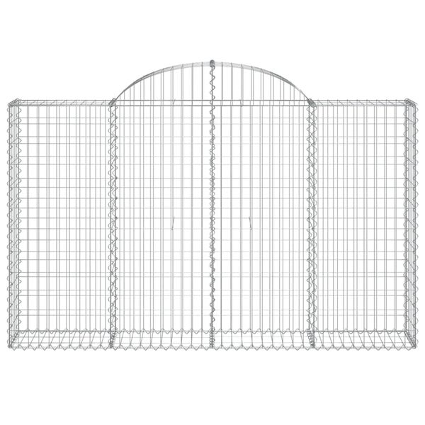 vidaXL arkveida gabiona grozi, 30gb., 200x30x120/140cm, cinkota dzelzs
