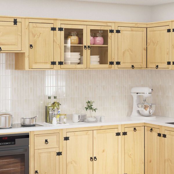 vidaXL Plakans ar plauktu Medus 60 x 32 x 40 cm Ciets priedes koks