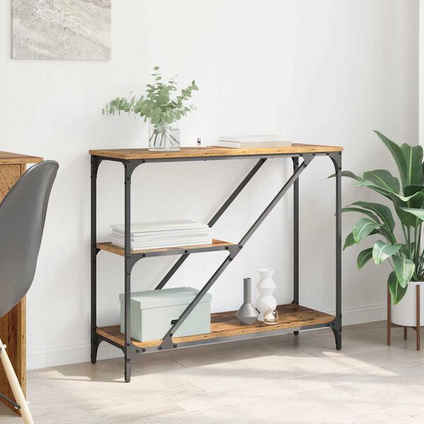 vidaXL Konsoles galds Vecs koks 88,5 x 30 x 75 cm Inženierijas koks