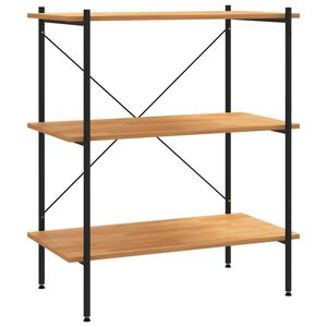 vidaXL 3 līmeņu plauktu bloks, melns un ozols, 80x40x92 cm