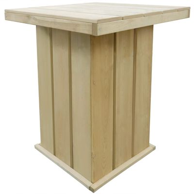 vidaXL bāra galds, 75x75x110 cm, impregnēts priedes koks