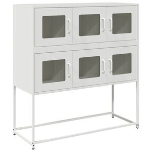 vidaXL kumode, balta, 100,5x39x107 cm, auksti velmēts tērauds