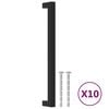 vidaXL skapja rokturi, 10 gab., melni, 224 mm, nerūsējo&scaron;ais tērauds