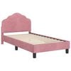 vidaXL Bērnu gultas rāmis ar galvgali Rozā 80 x 160 cm Samts