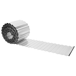 vidaxl Zāliena Apmale 20 m x 20 cm Cinkota tērauda Sudraba
