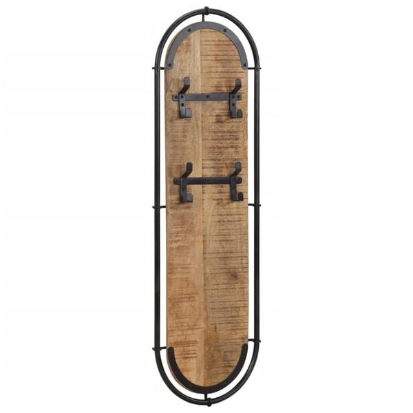 vidaXL sienas drēbju pakaramie ar 4 āķiem, 2 gab., mango masīvkoks