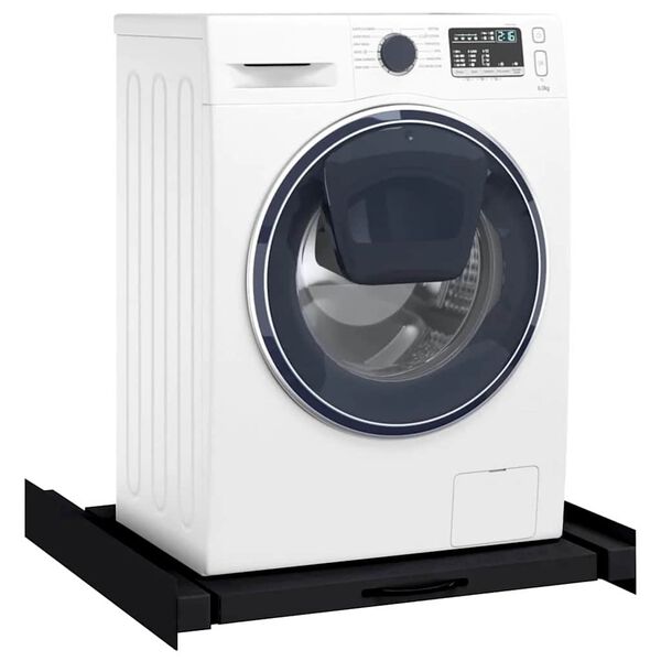 vidaXL Veļas ma&scaron;īnas starpsiena Melna 60 x 60 x 8 cm Tērauds