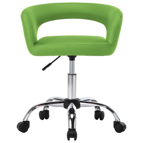 vidaXL virtuves krēsli, 6 gab., zaļa mākslīgā āda