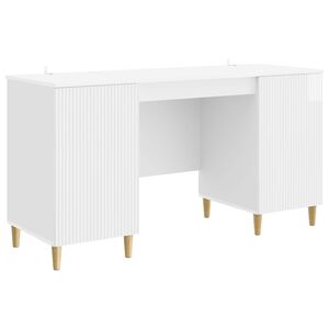 vidaXL Galds Spīdīgi balts 142,5 x 50 x 75 cm Inženierijas koks