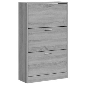 vidaXL apavu plaukts, pelēcīga ozolkoka,63x24x103 cm,inženierijas koks