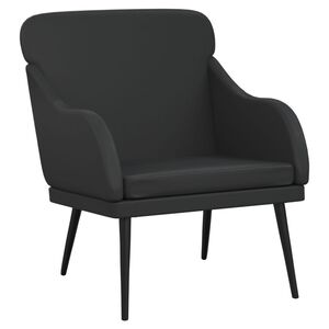vidaXL atpūtas krēsls, melns, 63x76x80 cm, mākslīgā āda