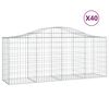 vidaXL arkveida gabiona grozi, 40 gb., 200x50x80/100cm, cinkota dzelzs
