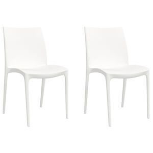 vidaXL dārza krēsli, 2 gb., balti, 50x46x80 cm, polipropilēns