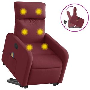 vidaXL Stāvus atpūtas krēsls vīna sarkans audums