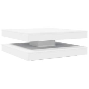vidaXL kafijas galdiņ&scaron;, 360 grādos grozāms, balts, 90x90x34,5 cm