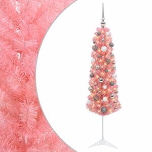 vidaXL Mākslīgā slaida Ziemassvētku egle ar bumbiņām 120 cm 150 LED