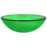 vidaXL izlietne, 42x12 cm, zaļa, rūdīts stikls