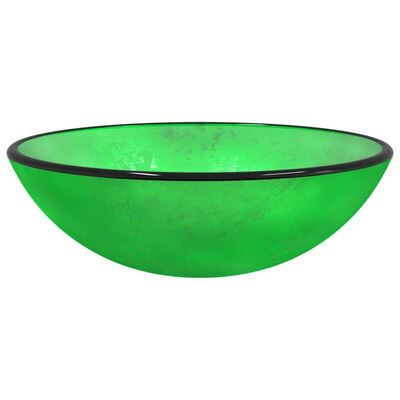 vidaXL izlietne, 42x12 cm, zaļa, rūdīts stikls