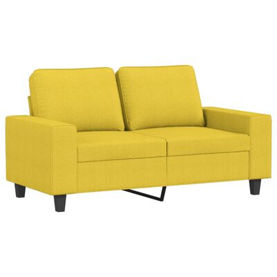 vidaXL divdaļīgs dīvānu komplekts, gaiši dzeltens audums