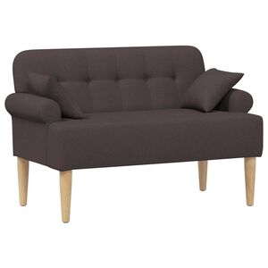 vidaXL Divvietīga mēbele ar pogu pūkām Tum&scaron;i brūna 120 x 65 x 79 cm