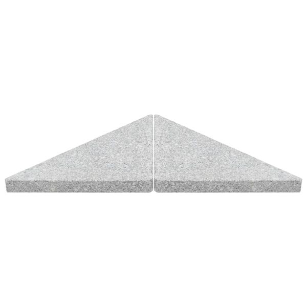 vidaXL saulessarga pamatne, 15 kg, trīsstūrveida, pelēks granīts
