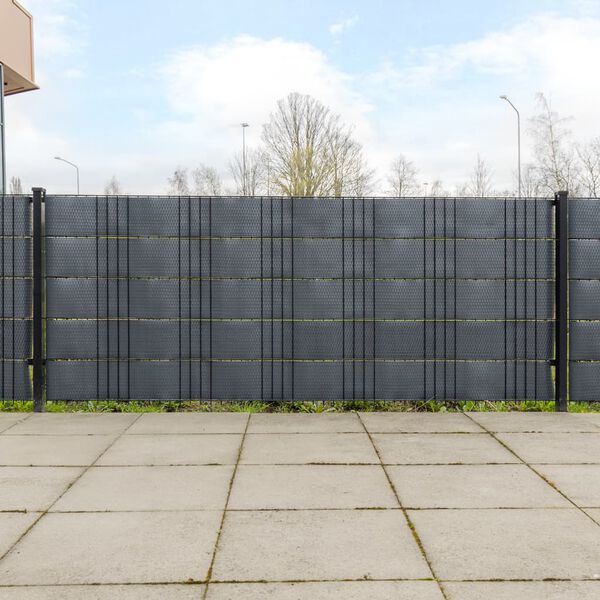 vidaXL balkona aizsegi, 5 gab., pelēks, 255x19 cm, PE rotangpalma