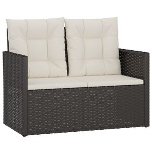 vidaXL dārza sols ar matračiem, 105 cm, melns, PE rotangpalma