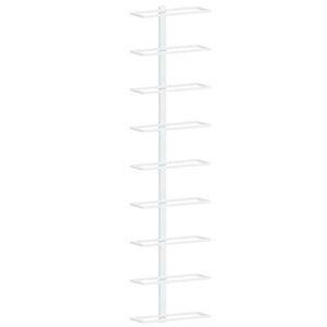 vidaXL vīna pudeļu sienas plaukts 9 pudelēm, balts, dzelzs