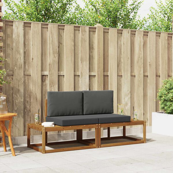 vidaXL Āra dīvānu komplekts ar spilvenu 2 pcs Dabiska