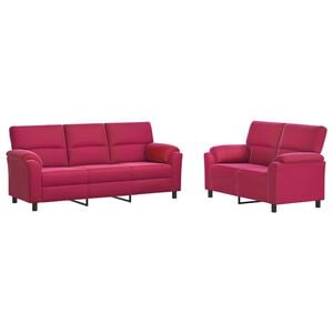 vidaXL Dīvānu komplekts 2 pcs Vīna sarkans Samts
