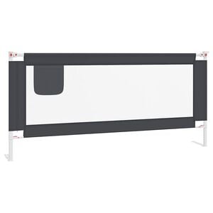 vidaXL bērnu gultas aizsargbarjera, tum&scaron;i pelēka, 200x25 cm, audums