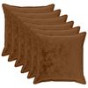vidaXL Spilvenu pārvalks 6 pcs HOUTEN Gai&scaron;i brūns 70 x 70 cm Flanelis