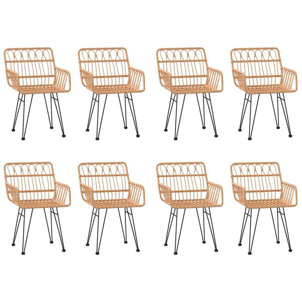 vidaXL 9-daļīgs dārza mēbeļu komplekts, PE rotangpalma