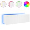 vidaXL TV galdiņ&scaron; ar LED lampiņām, balti, 100x35x31 cm