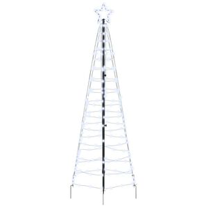 vidaXL LED Ziemassvētku koks ar zemes mietiem Vēsi balts 250 cm Dzelzs