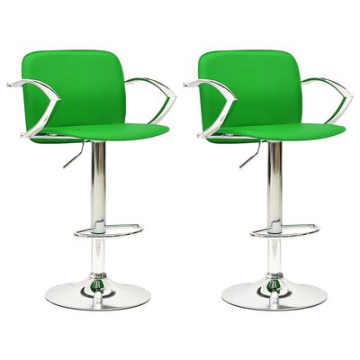 vidaXL bāra krēsli, 2 gab., zaļa mākslīgā āda
