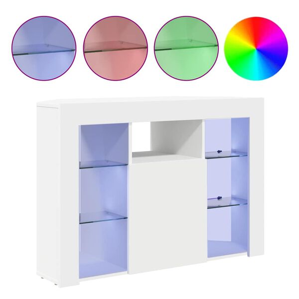 vidaXL Stūra LED TV skapītis Balts 100x40x68cm Inženierijas koks