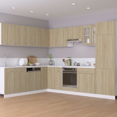 vidaXL virtuves skapīši, 2 gab., ozolkoka, 50x31x60 cm, skaidu plātne