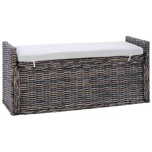 vidaXL Sols ar glabātuvi Melns mazgāt 110 x 40 x 50 cm Rotangpalma