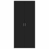 vidaXL Apavu skapis ar durvīm Melna 80 x 39 x 178 cm Inženierijas koks