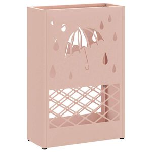vidaXL Lietussarga statīvs Rozā 28 x 12 x 41 cm Tērauds