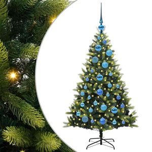 vidaXL Mākslīgā izliektā Ziemassvētku egle ar 150 LED gaismām Zaļa