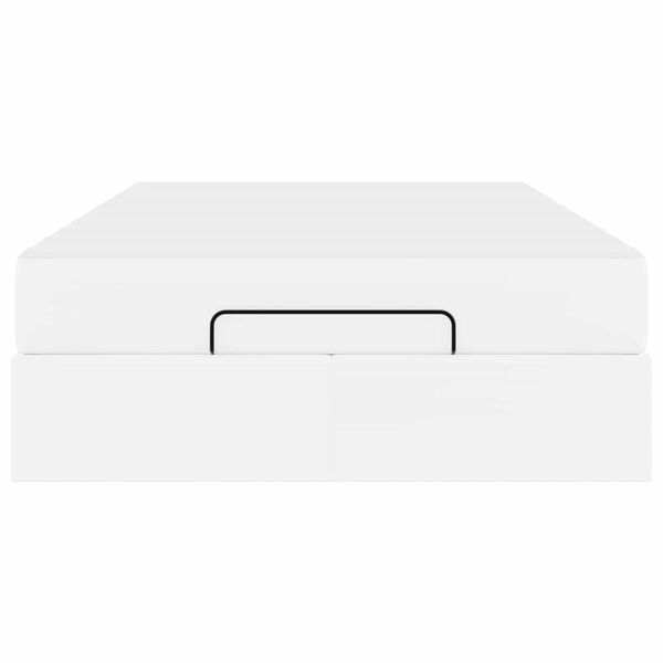 vidaXL Gultas rāmis ar matraci Tīri balts 120 x 190 cm Mākslīgā āda