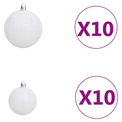 vidaXL mākslīgā Ziemassvētku egle ar LED, rotājumiem un sniegu, 300 cm