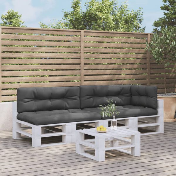 vidaXL palešu spilveni, 5 gab., audums, antracītpelēks