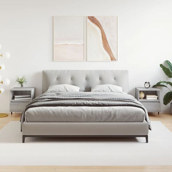 vidaXL naktsskapīši, 2 gab., pelēcīgi, 40x35x50 cm, inženierijas koks