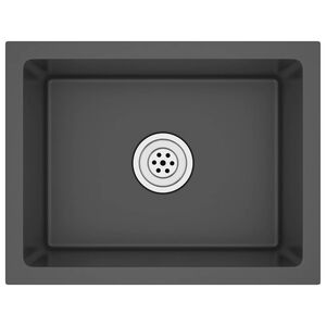 vidaXL virtuves izlietne, nerūsējo&scaron;s tērauds, melna