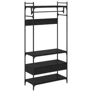 vidaXL Skapis Melns ozols 89 x 39 x 184.5 cm Inženierijas koks